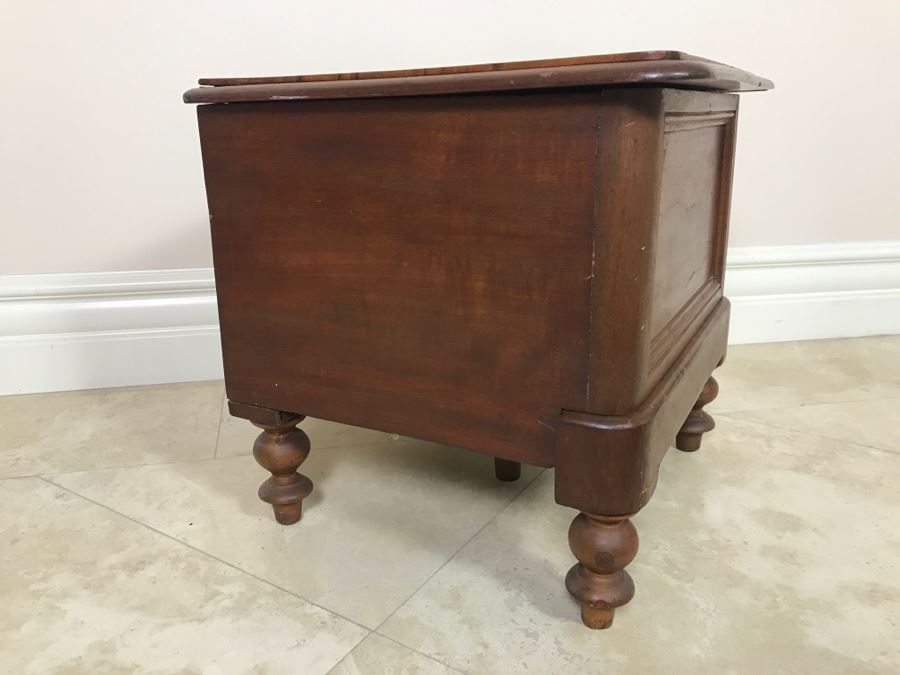 Antique Commode Chair Table - Top Needs Cushion And One Leg Needs Reinforcement - See Photos [Photo 11]