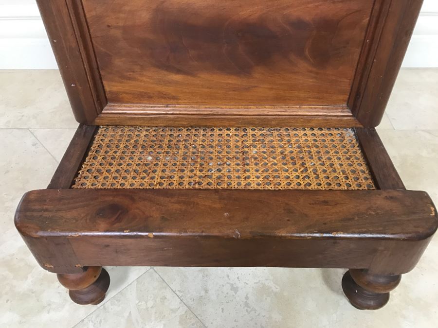 Antique Commode Chair Table - Top Needs Cushion And One Leg Needs Reinforcement - See Photos [Photo 4]