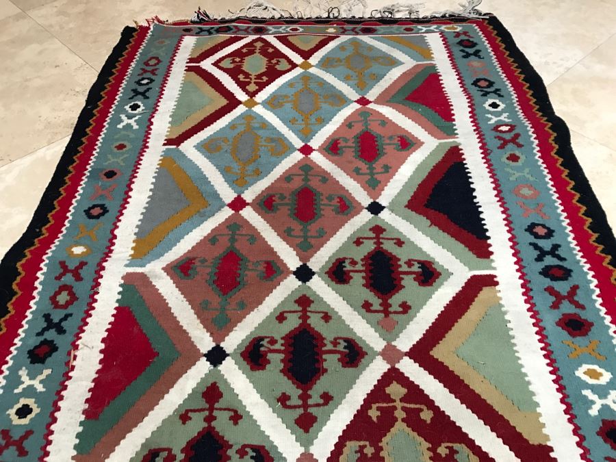 Vintage Hand Knotted Wool Area Rug [Photo 8]