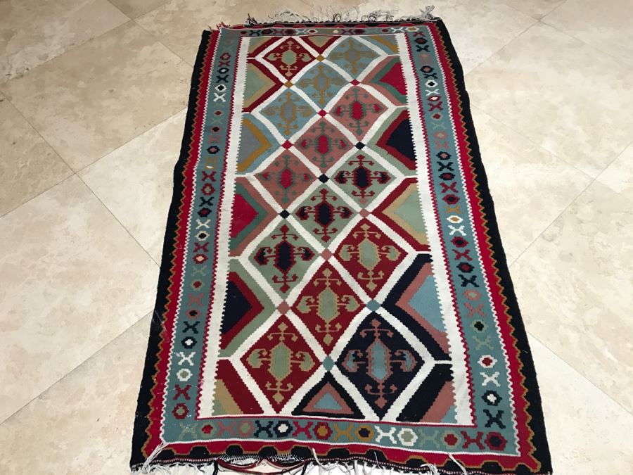 Vintage Hand Knotted Wool Area Rug [Photo 4]