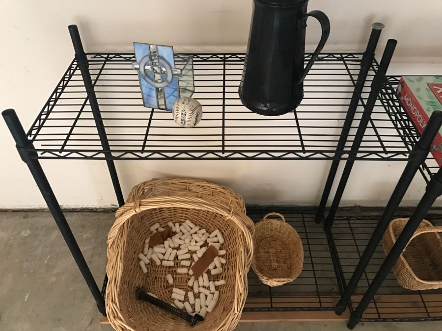 Black Metal Shelving With Items Displayed [Photo 3]