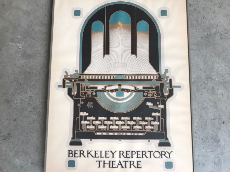 Vintage 1977 David Lance Goines Framed Print Of Berkeley Repertory Theatre [Photo 2]