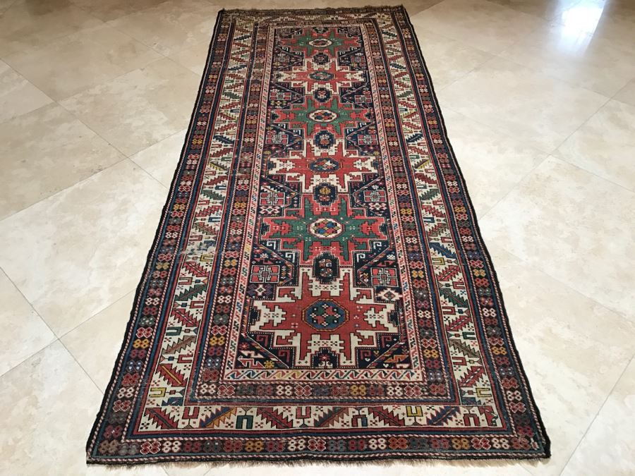 Stunning Antique Persian Tribal Runner Rug Hand Knotted Wool Rug Measures 8'11' X 3'10' [Photo 2]