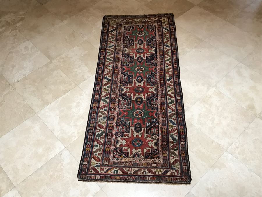 Stunning Antique Persian Tribal Runner Rug Hand Knotted Wool Rug Measures 8'11' X 3'10' [Photo 19]