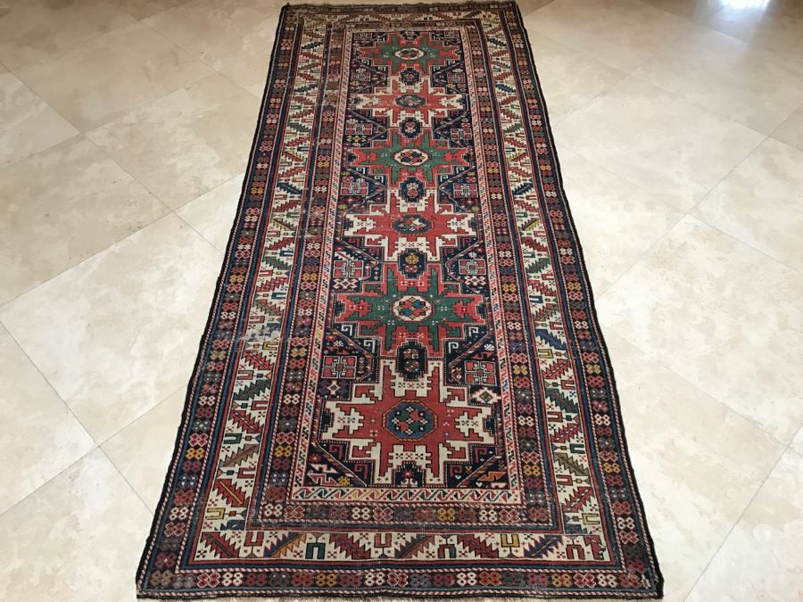 Stunning Antique Persian Tribal Runner Rug Hand Knotted Wool Rug Measures 8'11' X 3'10' [Photo 3]