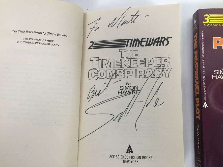 Signed Complete Set Of 1st Ed TimeWars Paperback Books EACH Individually Signed By Simon Hawke 1-12 (12 Signed Books Total) [Photo 16]