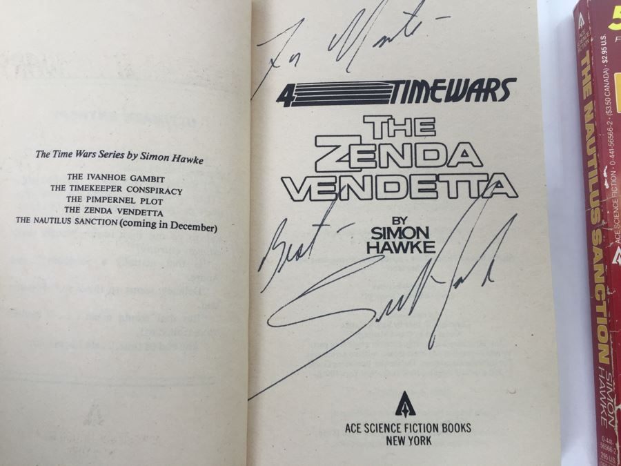 Signed Complete Set Of 1st Ed TimeWars Paperback Books EACH Individually Signed By Simon Hawke 1-12 (12 Signed Books Total) [Photo 20]