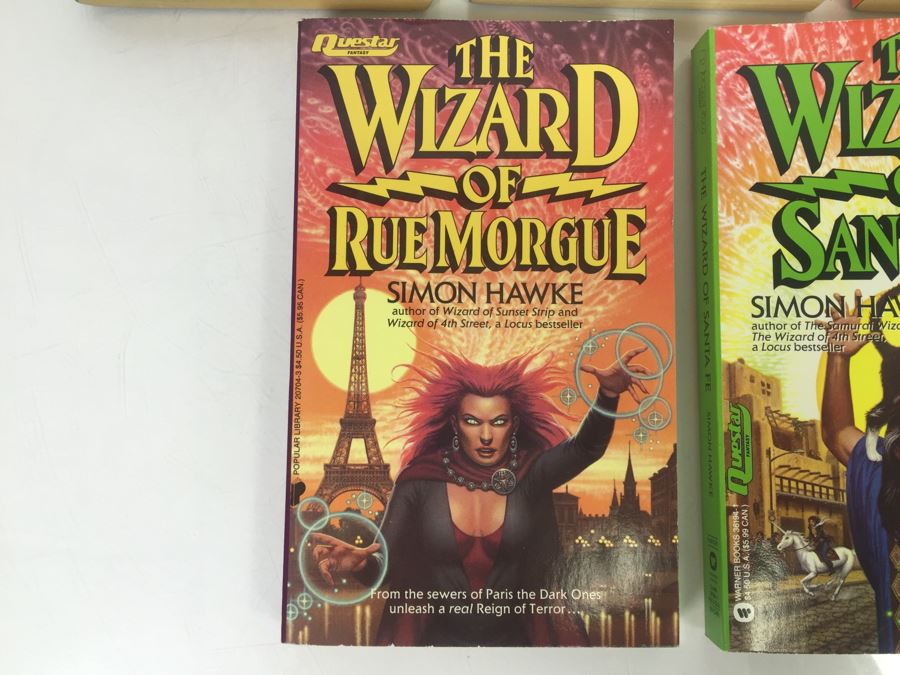 Signed Set Of (5) First Printing Paperback Books The Wizard Series By Simon Hawke (Each Book Signed) [Photo 5]