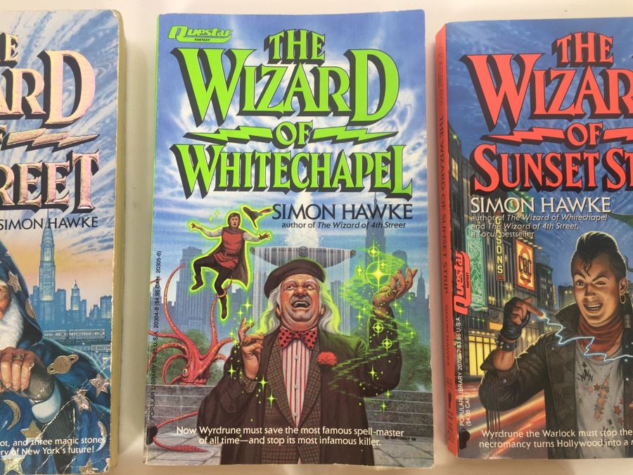 Signed Set Of (5) First Printing Paperback Books The Wizard Series By Simon Hawke (Each Book Signed) [Photo 3]