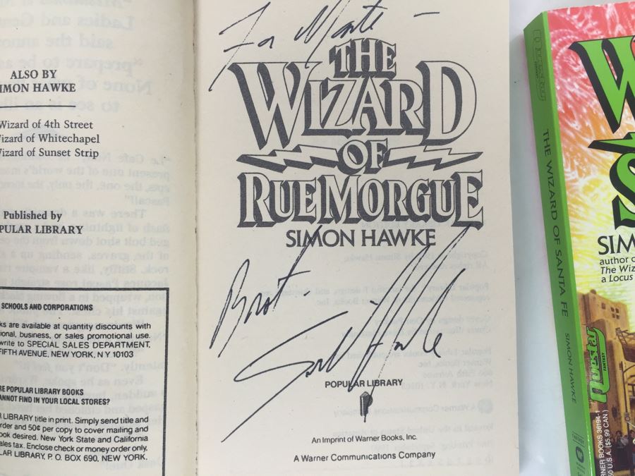 Signed Set Of (5) First Printing Paperback Books The Wizard Series By Simon Hawke (Each Book Signed) [Photo 13]