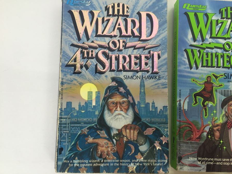 Signed Set Of (5) First Printing Paperback Books The Wizard Series By Simon Hawke (Each Book Signed) [Photo 2]