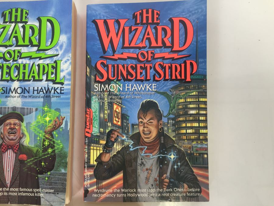 Signed Set Of (5) First Printing Paperback Books The Wizard Series By Simon Hawke (Each Book Signed) [Photo 4]