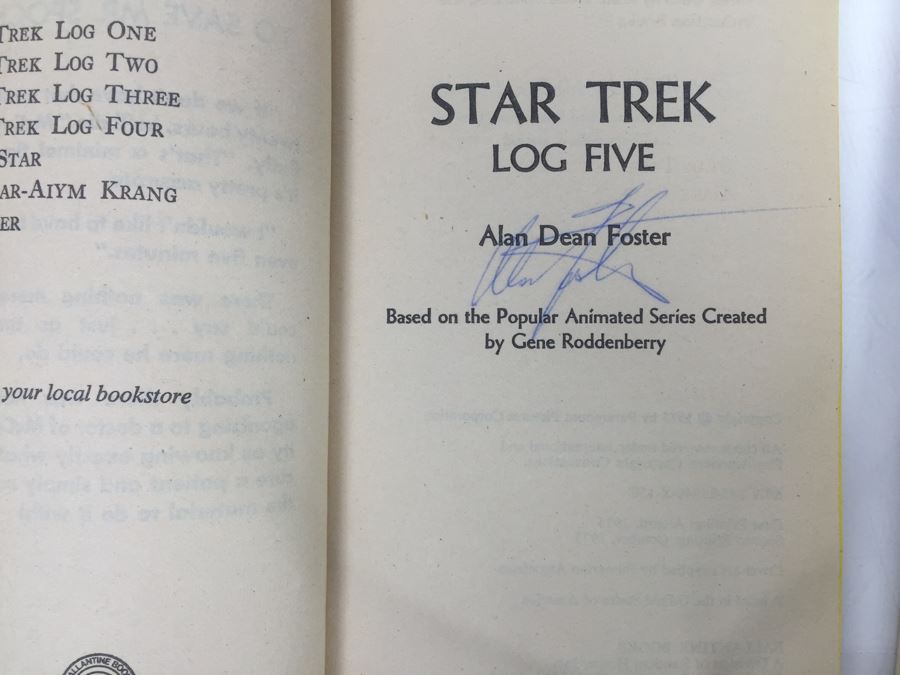 (8) Signed Paperback Books STAR TREK Logs By Alan Dean Foster (Each Book Signed) Combo Of First Printings And First Editions [Photo 19]
