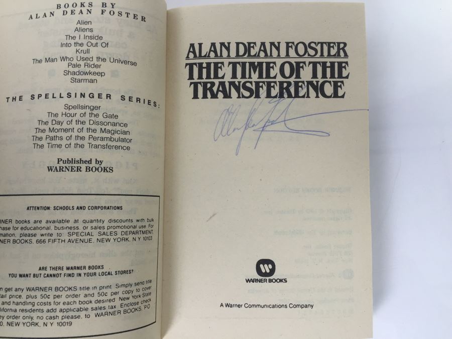Signed Set Of (6) Paperback Books By Alan Dean Foster (Each Signed) [Photo 14]