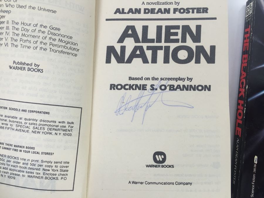 Signed Set Of (6) Paperback Books By Alan Dean Foster: The Black Hole, Pale Rider, Star Wars, Star Trek (Each Book Signed) [Photo 8]