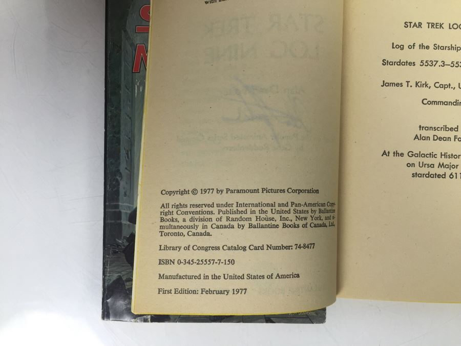 Signed Set Of (6) Paperback Books By Alan Dean Foster: The Black Hole, Pale Rider, Star Wars, Star Trek (Each Book Signed) [Photo 17]