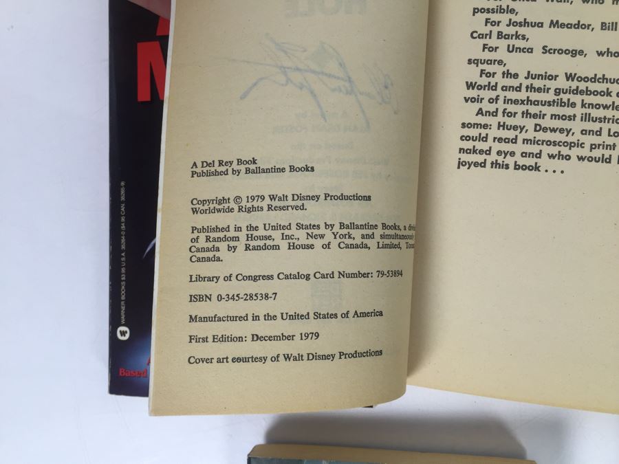 Signed Set Of (6) Paperback Books By Alan Dean Foster: The Black Hole, Pale Rider, Star Wars, Star Trek (Each Book Signed) [Photo 11]