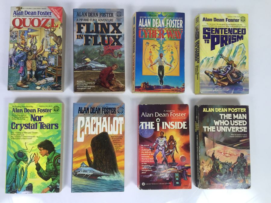 Signed Set Of (8) Paperback Books By Alan Dean Foster (Each Signed)