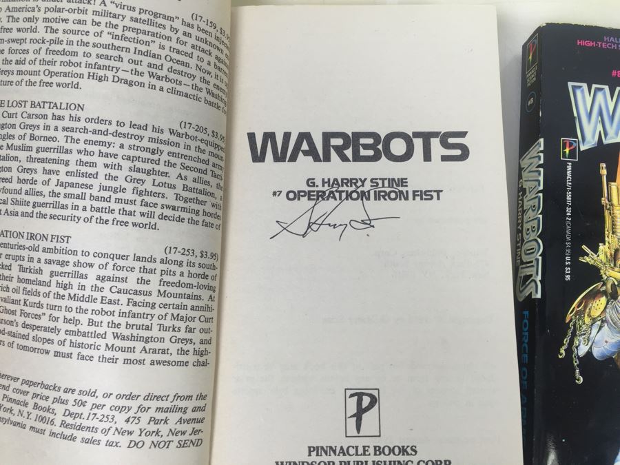 Signed Set Of (11) First Printing Paperback Books Warbots Series By G. Harry Stine (Each Book Signed) [Photo 25]