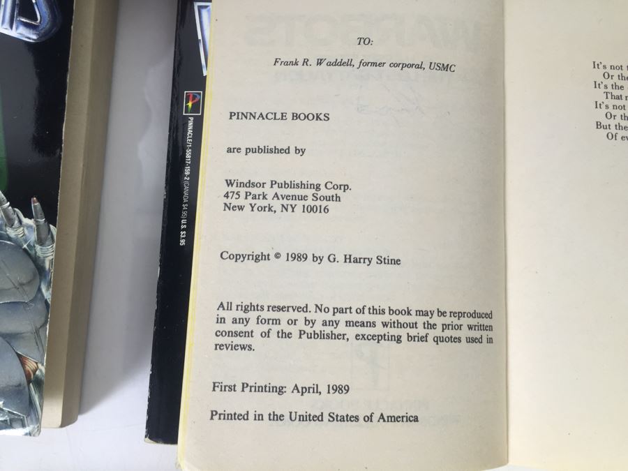 Signed Set Of (11) First Printing Paperback Books Warbots Series By G. Harry Stine (Each Book Signed) [Photo 24]