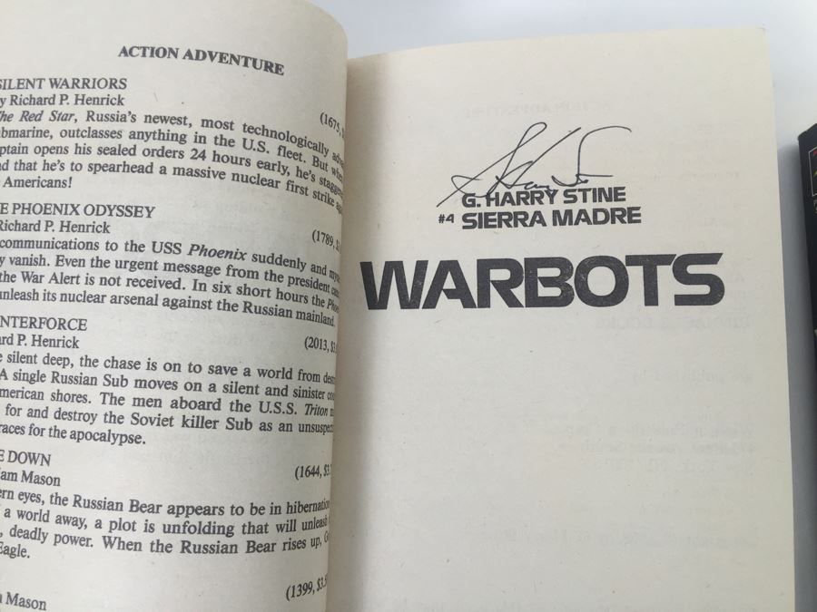 Signed Set Of (11) First Printing Paperback Books Warbots Series By G. Harry Stine (Each Book Signed) [Photo 18]