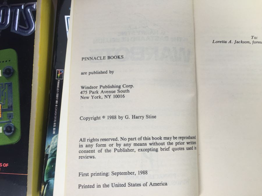 Signed Set Of (11) First Printing Paperback Books Warbots Series By G. Harry Stine (Each Book Signed) [Photo 17]