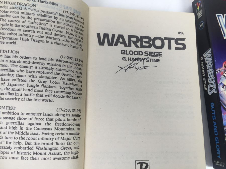 Signed Set Of (11) First Printing Paperback Books Warbots Series By G. Harry Stine (Each Book Signed) [Photo 29]
