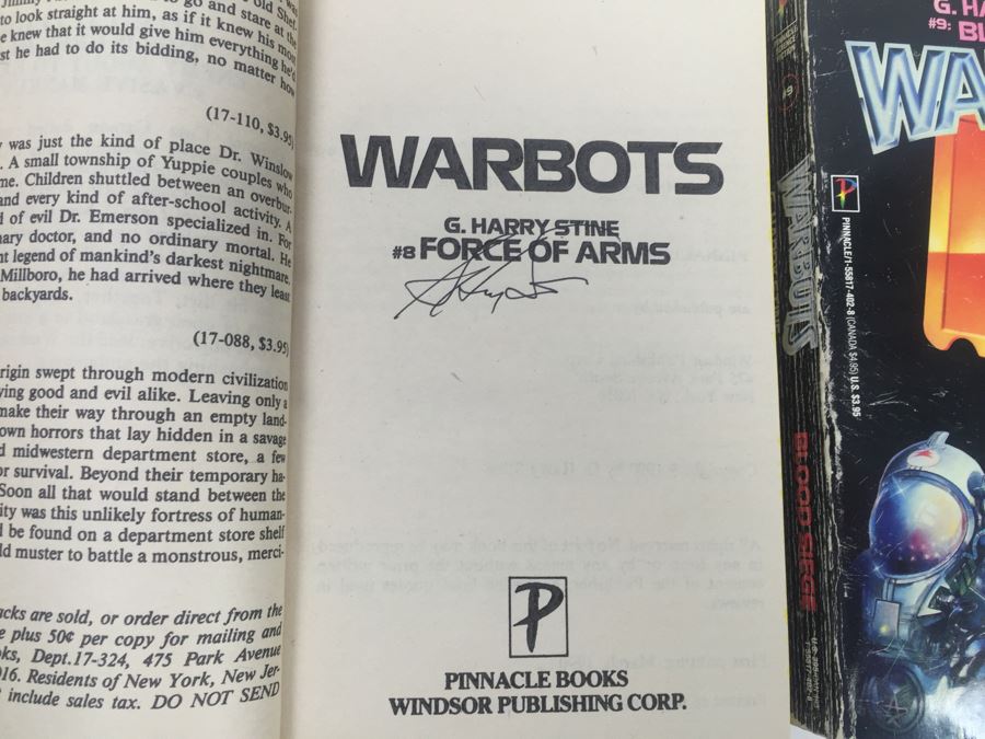 Signed Set Of (11) First Printing Paperback Books Warbots Series By G. Harry Stine (Each Book Signed) [Photo 27]