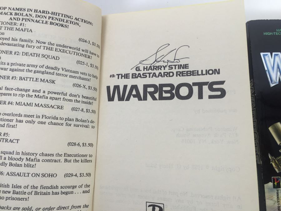 Signed Set Of (11) First Printing Paperback Books Warbots Series By G. Harry Stine (Each Book Signed) [Photo 19]