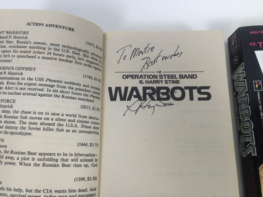 Signed Set Of (11) First Printing Paperback Books Warbots Series By G. Harry Stine (Each Book Signed) [Photo 15]