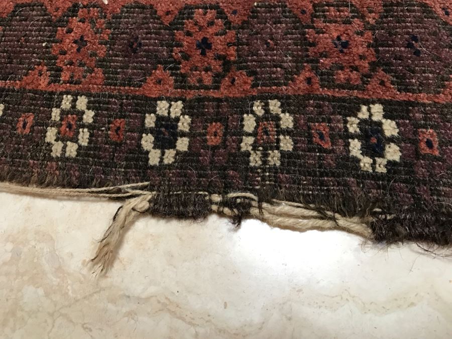 Antique Persian Tribal Rug Hand Knotted Wool Area Rug Measures 4'8' X 2'11' [Photo 10]