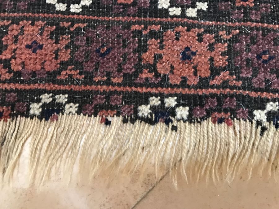Antique Persian Tribal Rug Hand Knotted Wool Area Rug Measures 4'8' X 2'11' [Photo 7]