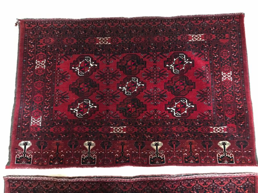 Pair Of Vintage Persian Tribal Large Flour Salt Bags Hand Knotted Wool Area Rugs Very Heavy Each Measures 5' X 3'3' [Photo 13]