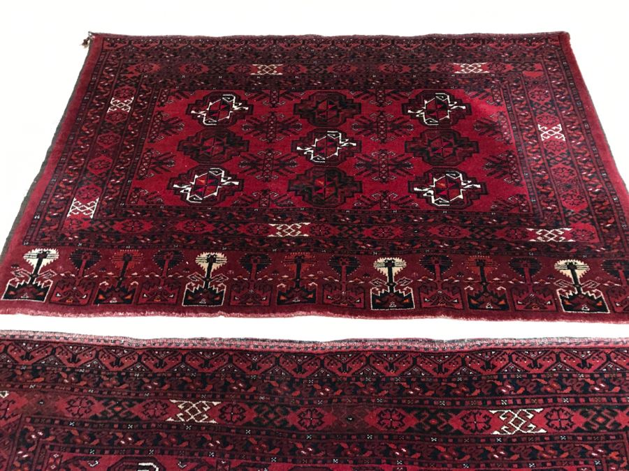 Pair Of Vintage Persian Tribal Large Flour Salt Bags Hand Knotted Wool Area Rugs Very Heavy Each Measures 5' X 3'3' [Photo 12]