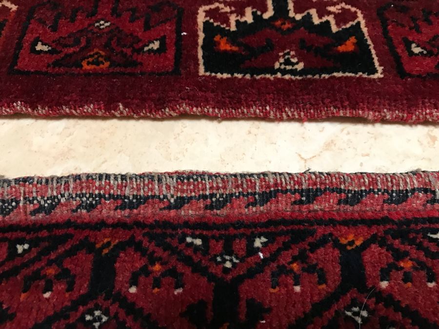Pair Of Vintage Persian Tribal Large Flour Salt Bags Hand Knotted Wool Area Rugs Very Heavy Each Measures 5' X 3'3' [Photo 17]