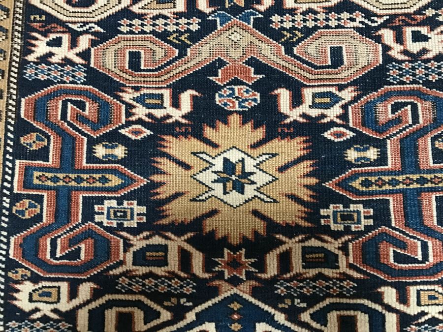 Antique Persian Tribal Rug Hand Knotted Wool Area Rug Measures 3'10' X 2'11' [Photo 7]