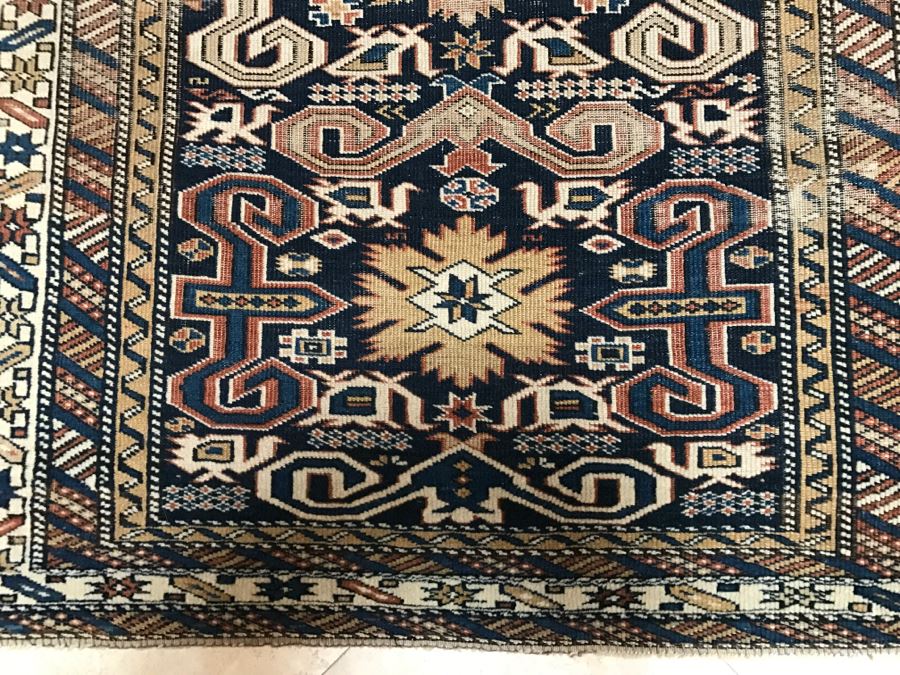Antique Persian Tribal Rug Hand Knotted Wool Area Rug Measures 3'10' X 2'11' [Photo 5]