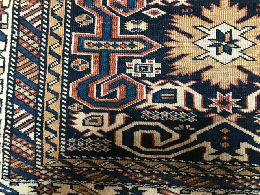Antique Persian Tribal Rug Hand Knotted Wool Area Rug Measures 3'10' X 2'11' [Photo 6]