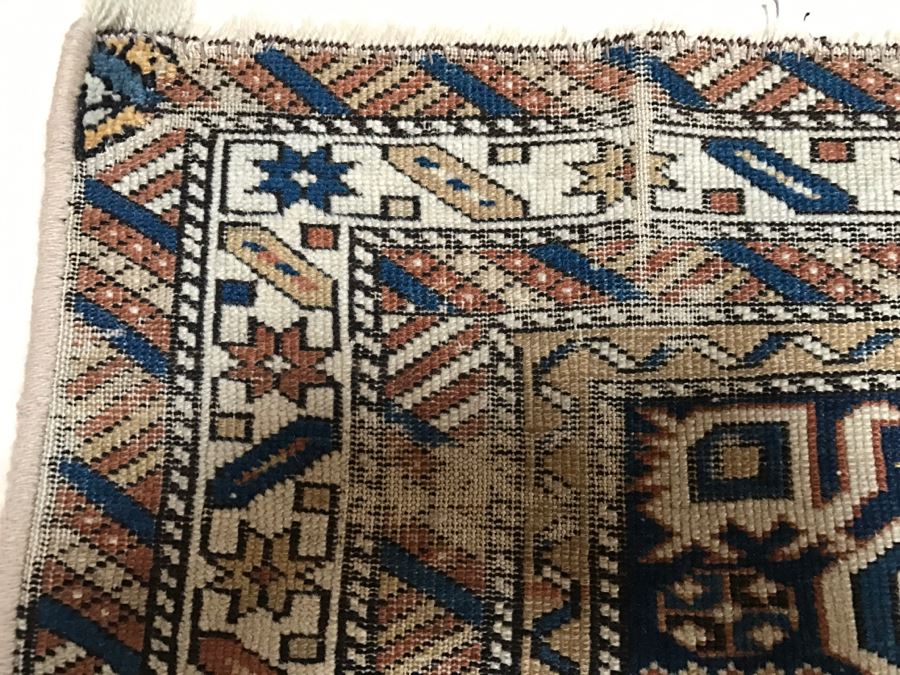 Antique Persian Tribal Rug Hand Knotted Wool Area Rug Measures 3'10' X 2'11' [Photo 11]