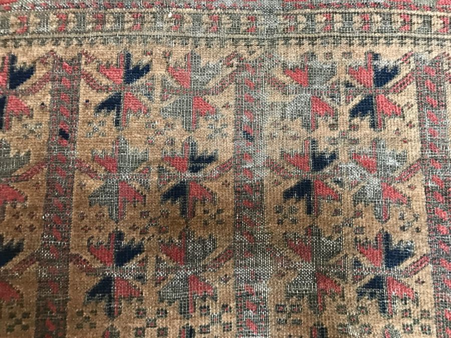 Antique Persian Tribal Rug Hand Knotted Wool Area Rug Measures 2'8' X 4'3' [Photo 12]