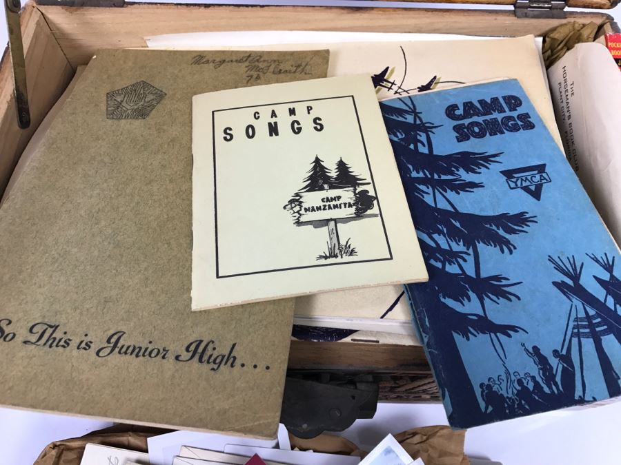 Vintage Asian Relief Carved Wooden Box Filled With Various Photographs And Ephemera - See All Photos [Photo 48]