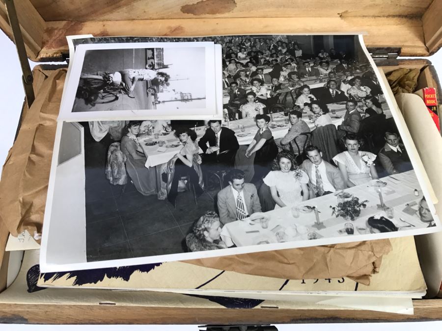 Vintage Asian Relief Carved Wooden Box Filled With Various Photographs And Ephemera - See All Photos [Photo 30]