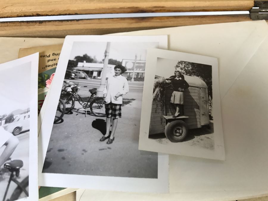 Vintage Asian Relief Carved Wooden Box Filled With Various Photographs And Ephemera - See All Photos [Photo 43]
