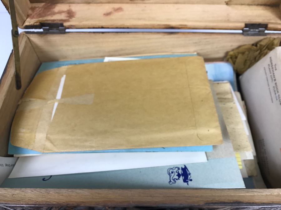 Vintage Asian Relief Carved Wooden Box Filled With Various Photographs And Ephemera - See All Photos [Photo 54]