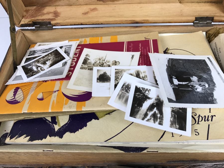 Vintage Asian Relief Carved Wooden Box Filled With Various Photographs And Ephemera - See All Photos [Photo 45]