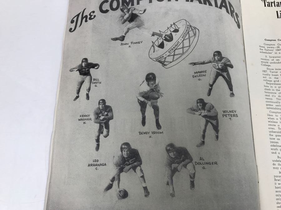 Vintage 1947 The Huddle Rose Bowl Pasadena Bulldogs Vs. Compton Tartars Official Football Program Vintage Coke Advertising [Photo 7]