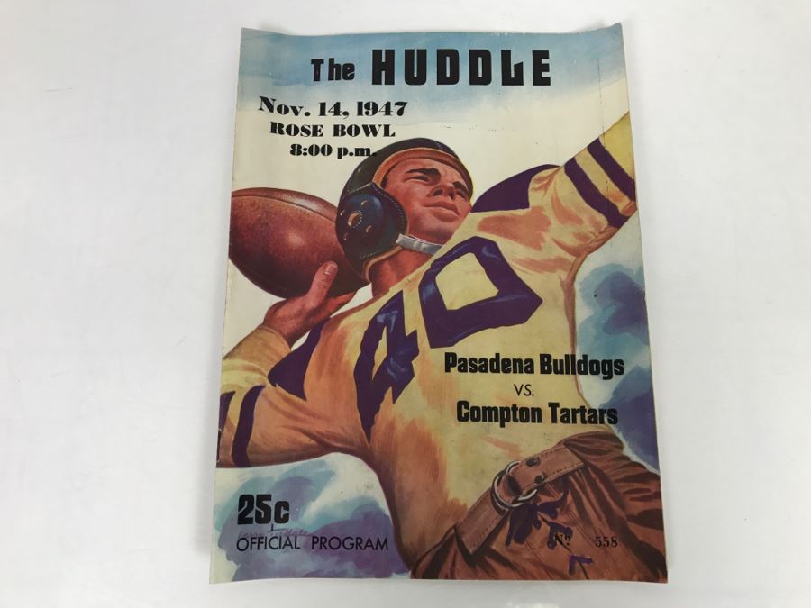 Vintage 1947 The Huddle Rose Bowl Pasadena Bulldogs Vs. Compton Tartars Official Football Program Vintage Coke Advertising