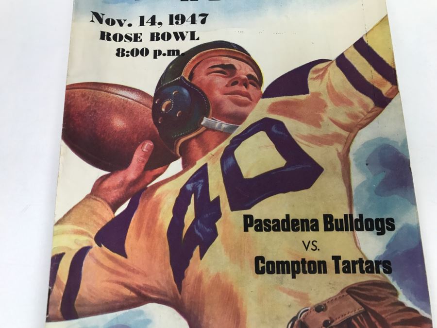 Vintage 1947 The Huddle Rose Bowl Pasadena Bulldogs Vs. Compton Tartars Official Football Program Vintage Coke Advertising [Photo 3]