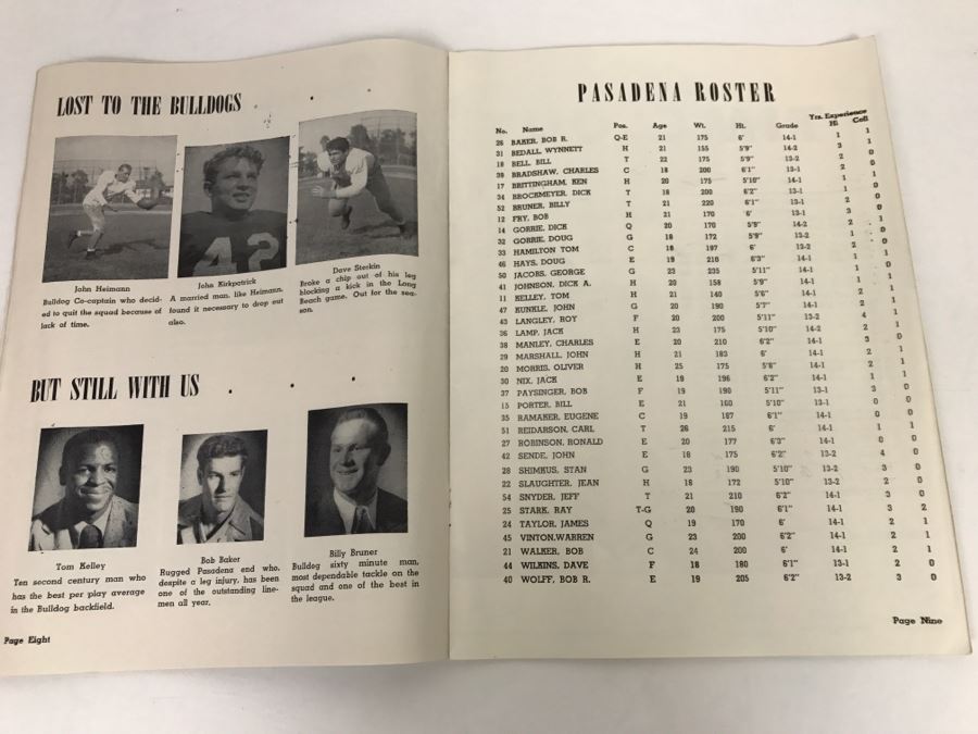 Vintage 1947 The Huddle Rose Bowl Pasadena Bulldogs Vs. Compton Tartars Official Football Program Vintage Coke Advertising [Photo 9]