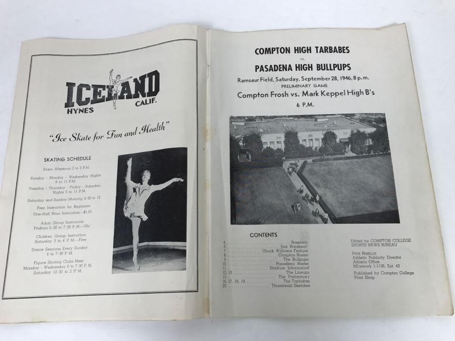 Vintage 1946 Compton Vs. Pasadena And 1947 Mt. Carmel Vs. St. Anthony's Official Souvenir Football Programs With Vintage Coke Advertising [Photo 4]
